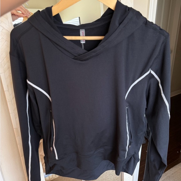 Free People Movement Woman’s Black Reflective Hoodie Sweater - Picture 2 of 5